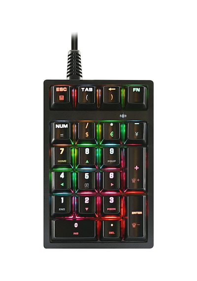 Rgb Mekanik Sayısal Tuş Takımı 21 Tuşlu Kablolu Numpad, Mavi Switch, Gaming & Ofis Klavye Siyah