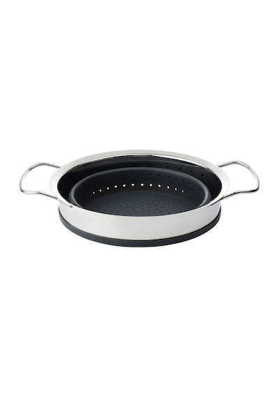 Ikea Klockren Katlanabilir Buharda Pişirme Süzgeci 24 Cm 5 L Krom Siyah Gümüş - Siyah