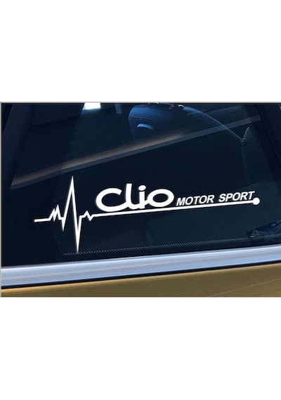 Oto Clio Nabız Kalp Atışı Sticker 2 Adet Sağ Sol Kelebek Cam