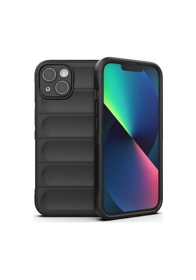 Rba Aksesuar Apple Uyumlu iPhone 13 Kılıf Esnek Tpu Oyuklu Arka Yüzey Tasarımlı Rba Etnik Silikon Kapak - Siyah Siyah