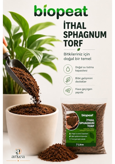 7 Litre İthal Torf Saksı Çiçekleri Ve İç Mekan Bitkileri İçin Bitki Yetiştirme Toprağı 1000