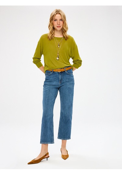 Faik Sönmez Mom Fit Beş Cep Elastanlı Jean Pantolon W27jpn009 Uw27jpn00927 İndigo