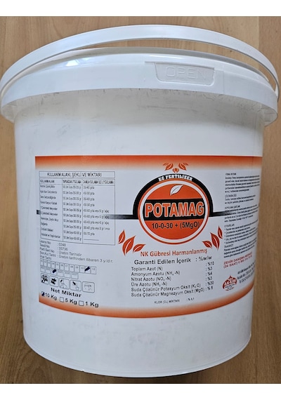 Npk 10-0-30+5mgo Potamag Ec Ferilizer Meyve Büyütücü Gübre 10kg