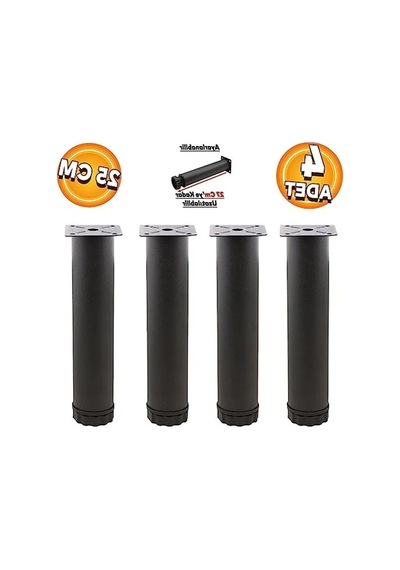 Ayarlanabilir 25 Cm Metal Destek Ayağı - Koltuk Ve Baza Yükseltici Abanoz