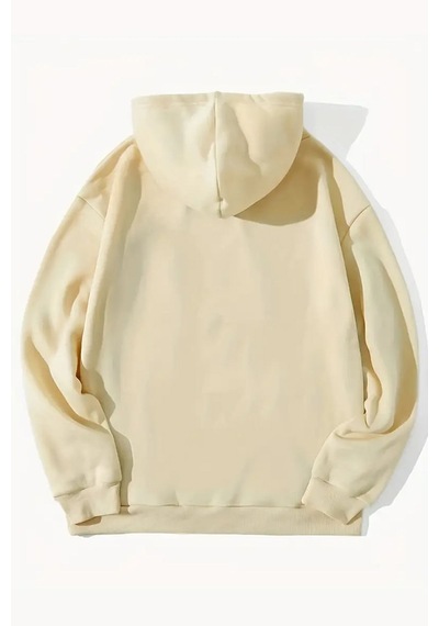 Uyguntarz I'm Not Short Baskılı Unisex Oversize Sweatshirt Bej