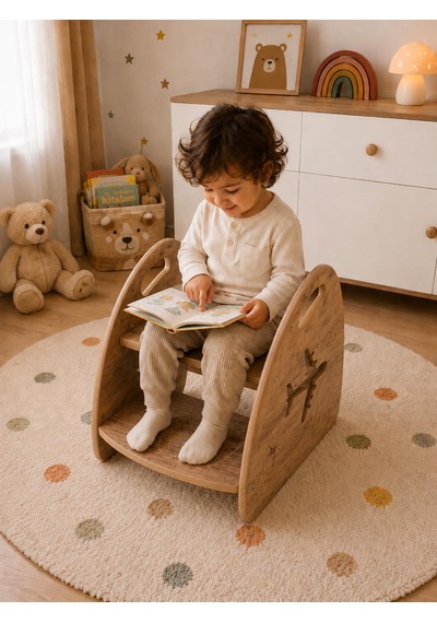 Pema Home % 100 Mdf Montessori Çocuk Banyo Mutfak Lavabo Merdiven Çok Amaçlı Tabure Kahverengi
