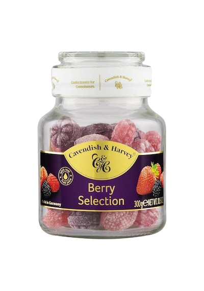Cavendish & Harvey Mixed Berry Hard Candy Drops/karışık Orman Meyve Aromalı Şeker Cam Kavanoz 300 G Çok Renkli