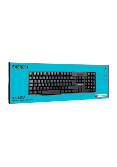 Everest Kb-517uf Siyah Usb F 2mt Kablo Uzunluğu Standart Klavye
