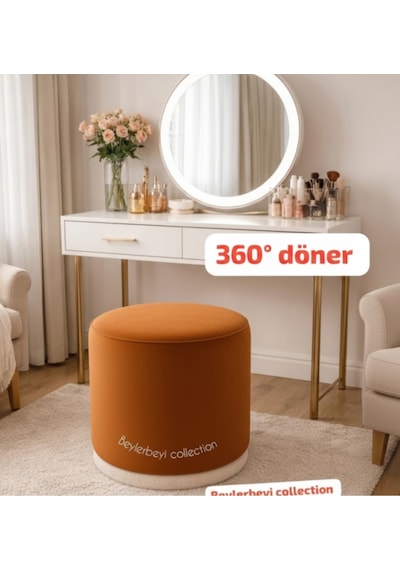 Makyaj Pufu, Eliza Puf 360 Derece Döner Makyaj Yapma Rahatlığı Sunar Düz Turuncu