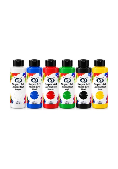 Superart Akrilik Boya Seti 6 Renk 6 500 Ml Çok Renkli