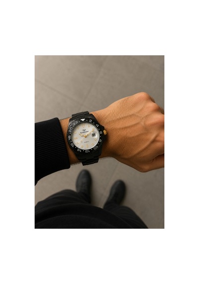 Üst Kaliteli Çelik Erkek Kol Saati 3atm Suya Dayanıklı Dönen Bezel Detaylı Siyah - 887484959 Diğer