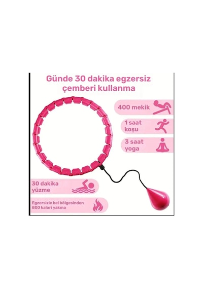 Ayarlanabilir Akıllı Hula Hoop Bel İnceletme Egzersiz Çemberi Kırmızı 24 Parça Fitness