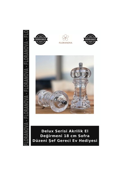 Delux Serisi Akrilik El Değirmeni 18 Cm Sofra Düzeni Şef Gereci Ev Hediyesi Çok Renkli