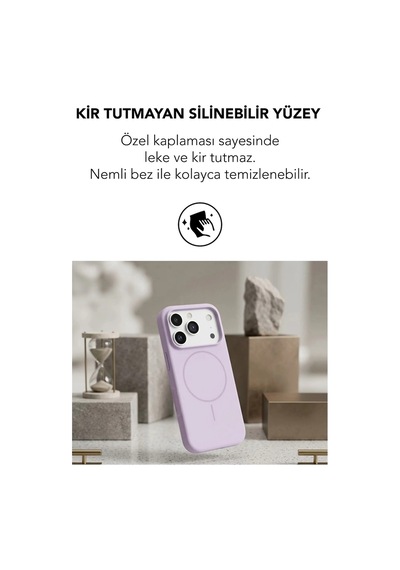 Apple İphone 17 Pro Uyumlu Magsafe Lansman Silikon Kılıf Lila