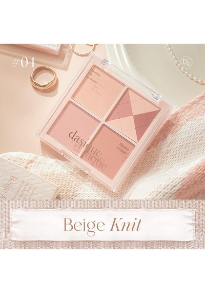 Karıştırılabilir Renk Tonlarına Sahip 4 Lü Allık Paleti Blending Mood Cheek 04 Beige Knit Çok Renkli
