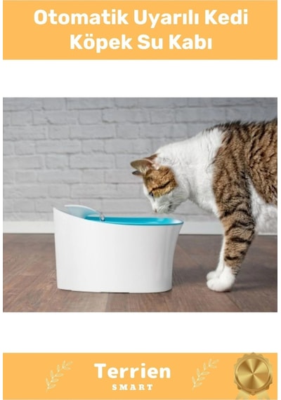 Smart Seri Özel Üretim Yeni Teknoloji Otomatik Uyarılı Ledli Karbon Filtreli Şık Kedi Köpek Su Kabı