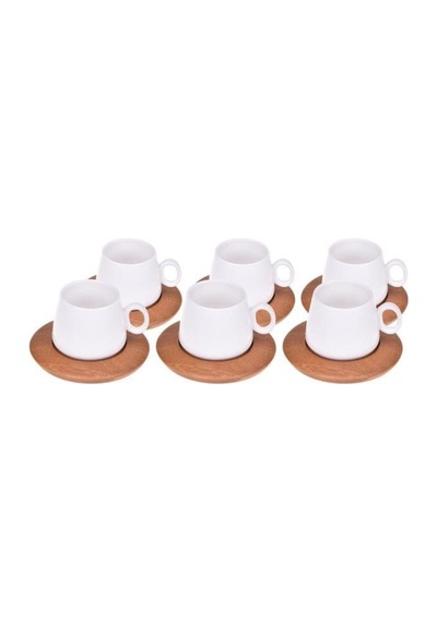 Bambum Ottoman - 6 Kişilik Kahve Fincan Takımı Sade Bambu