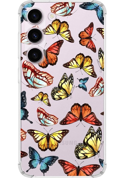 Prinrify Samsung Galaxy S23 Uyumlu Water Color 2 Baskılı Şeffaf Köşe Korumalı Antişok Kılıf