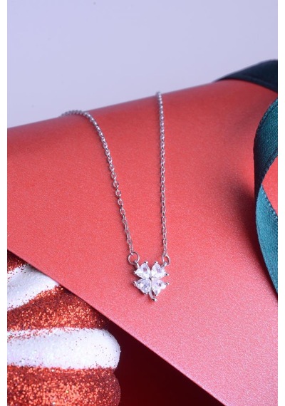 Innuendo Jewelry 925 Ayar Gümüş 4 Yapraklı Yonca Kolye Gümüş