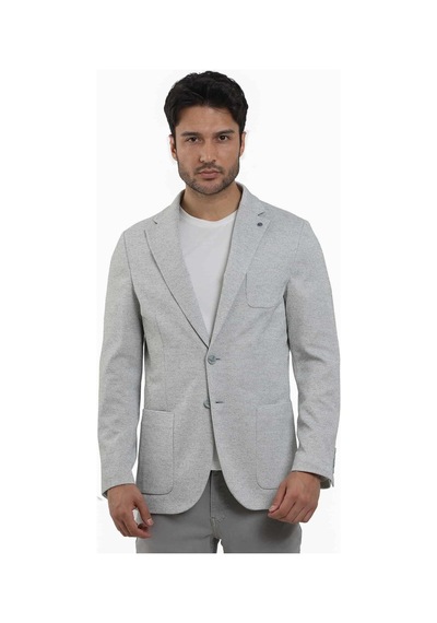 Dufy Haki Erkek Slim Fit Armürlü Mono Yaka Ceket - 104433-haki Haki