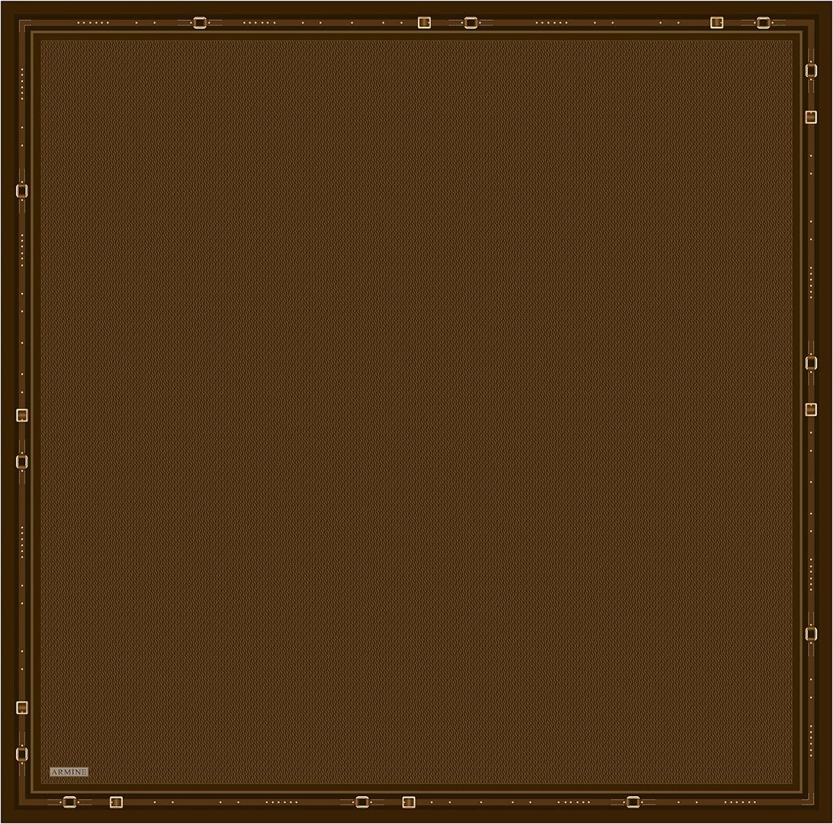 Armine Monogram Desenli Saf İpek Twill Eşarp 9401d 80 KAhverengi