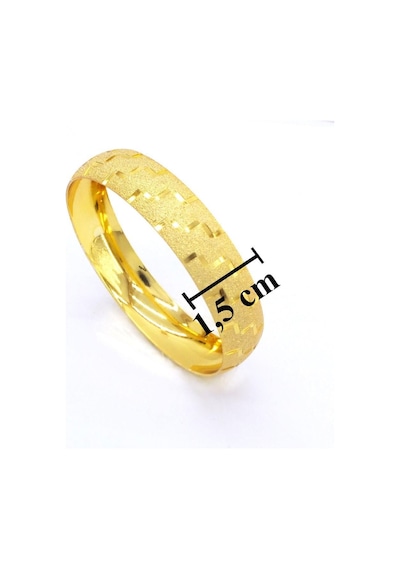 Ferizz Altın Kaplama Desenli Simli Bilezik 1.5 Cm Blz-3043 001