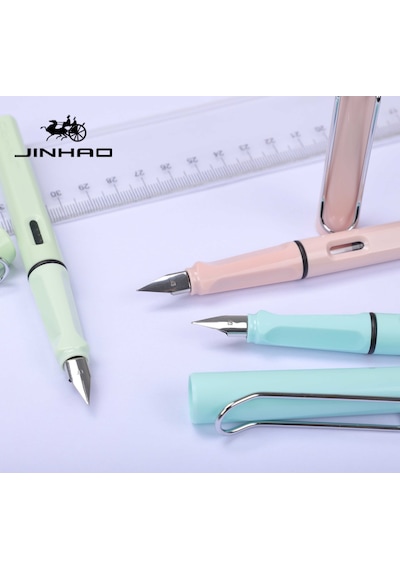 Jinhao Dolma Kalem Sert Mika Gövde F Uç Pastel Turkuaz Mavi