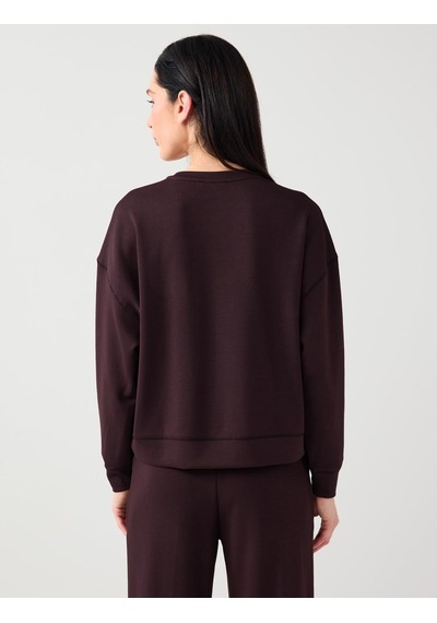 Jimmy Key Jimmy Key Acı Kahve Uzun Kollu Bisiklet Yaka Modal Örme Sweatshirt 5ww235403803 Kahverengi