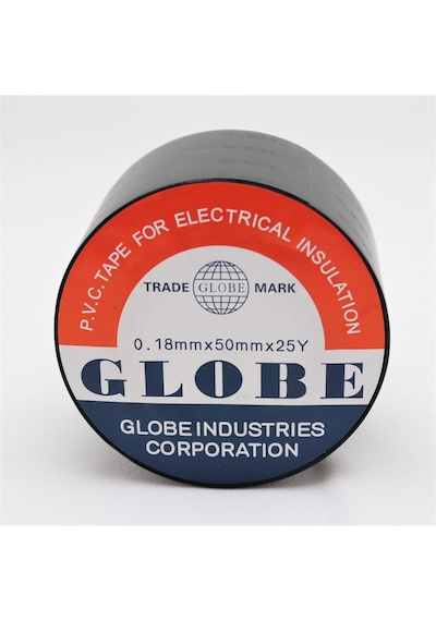 Globe Pvc Elektrik İzolasyon Bant "0.18x50x25yrds" Siyah