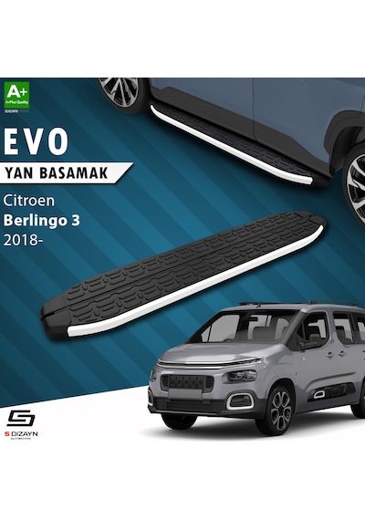 S-dizayn Citroen Berlingo 3 Uzun Şase Evo Aluminyum Yan Basamak 213 Cm 2018 Üzeri
