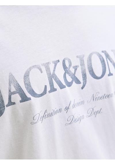 Jack & Jones Erkek Gögüs Logo Baskili Tisört - Devin - 12290173 Beyaz