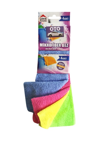 Leva House Mikrofiber Oto Temizlik Bezi 4Lü Set