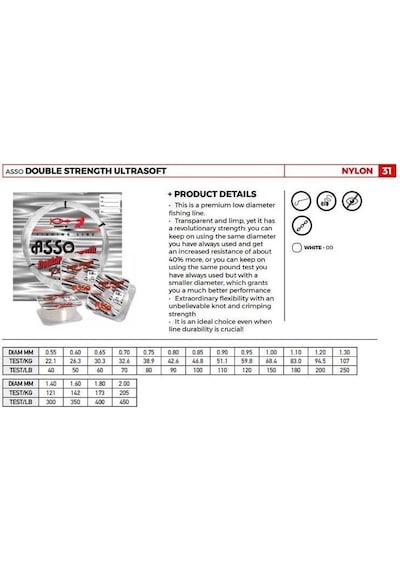 Asso Double Strength Doppıa Forza Ultra Soft Poşet Misina 100 Mt