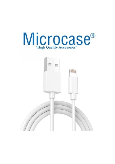 Microcase iPhone Apple Uyumlu iPad  Lightning Usb Şarj Ve Data Kablosu - 2 Metre Beyaz