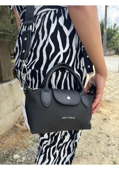 Just Polo Kadın Siyah Günlük Kullanıma Uygun Hafif & Pratik Mini El Ve Omuz Çantası Shopper