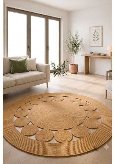 Villadia Home Textile Jüt Hasır Yuvarlak Kilim Halı Yolluk Dekoratif Örgü Halı Doğal Görünümlü Bohem Kilim Salon Oturma Odası Balkon Mutfak Yatak Odası Koridor 7209bambu Villadia Home Textile Jüt Hasır Yuvarlak Kilim Halı Yolluk Dekoratif Örgü Halı Doğal Görünümlü Bohem Kilim Salon Oturma Odası Balkon Mutfak Yatak Odası Koridor 7209bambu