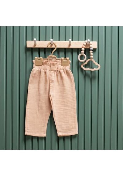 Tiffany Baby & Kids Tiffany Baby Müslin Theme Fırfırlı Pantolon 26031 Bej