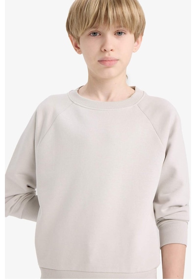 Defacto Erkek Çocuk Bisiklet Yaka Basic Düz Sweatshirt E8415a825augr94 Gri