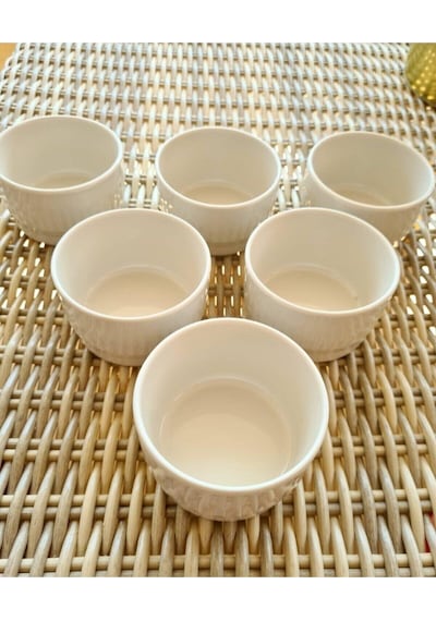 Nurev Porselen Lüx Sufle Ve Kek Fırın Kabı Kasesi 6 Lı Özel Şık Desenli 170 Cc 8509300100-9 Porsele