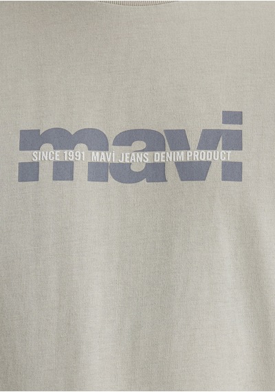 Mavi - Mavi Logo Baskılı Gri Tişört 0610943-70144 Gri
