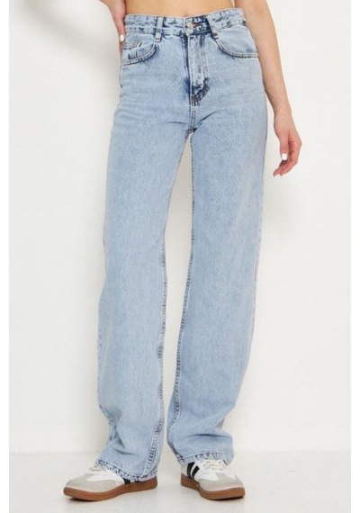 Balenbi Kadın Yüksek Bel Jean Yıkamalı Geniş Paça Wide Leg Kot Pantolon 1242 Buz Mavi W6 Balenbi Kadın Yüksek Bel Jean Yıkamalı Geniş Paça Wide Leg Kot Pantolon 1242 Buz Mavi W6