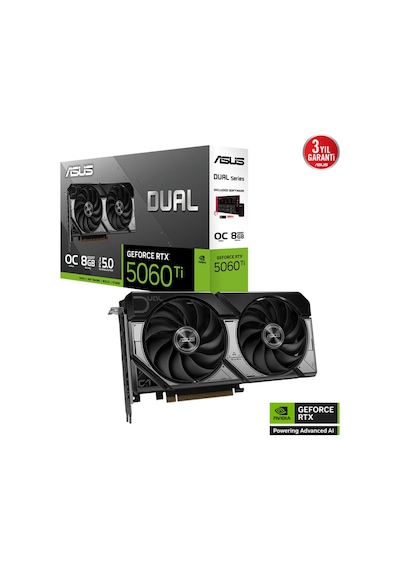 8 Gb Asus Dual-rtx5060tı-o8g Rtx 5060tı Gddr7 128bit Oc Ekran Kartı