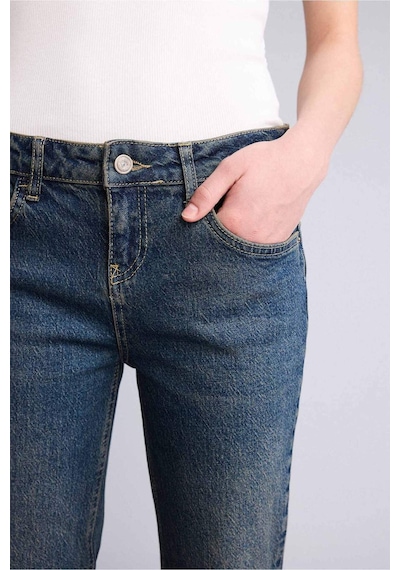 Defacto Düşük Bel Jean Yıkamalı Pantolon H0136ax26spnm34 Mavi-nm34