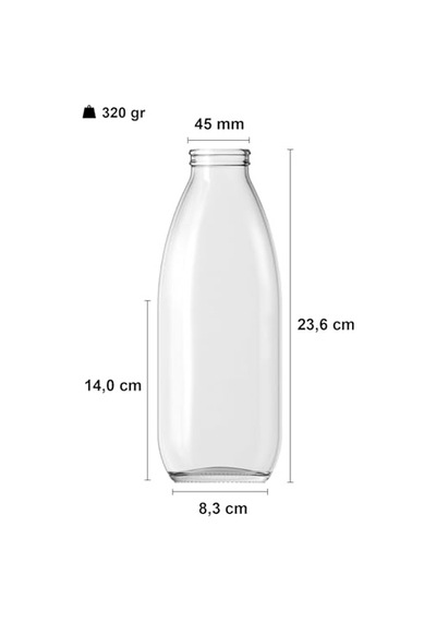 1000 Ml Şeffaf Sürahi Süt, Ayran, Su, Limonata, Meşrubat Şişesi 1000 Cc Yırtmalı Kapaklı Cam Şişe 6 Adet 6,