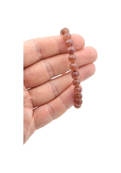 Murty99 Hakiki Doğal Çilek Kuvars Taşı Bileklik 8 MM Kırmızı