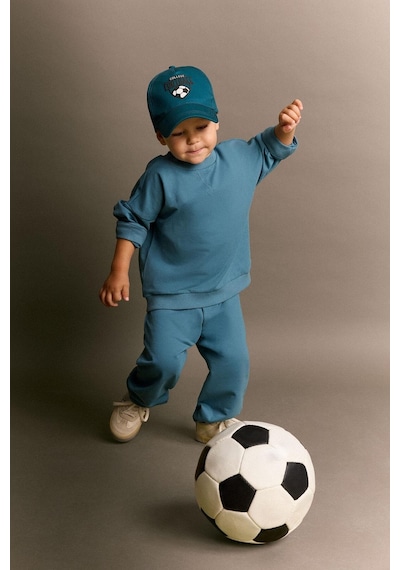 Defacto Bisiklet Yaka Sweatshirt Üst Elastik Bel Jogger Alt 2li Takım Erkek Bebek H5617a526aube536 Mavi-be536
