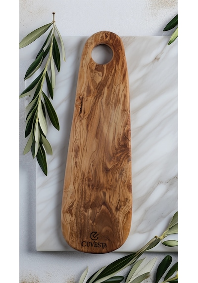 Zeytin Ağacı Doğal El Yapımı Sunum Tahtası 45x14cm Çok Renkli