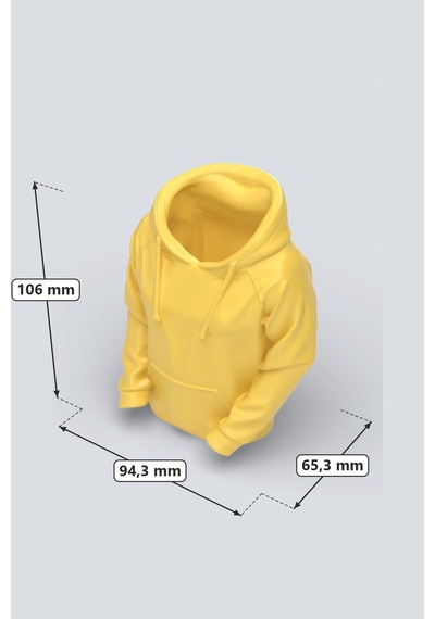 Hoodie Tasarımlı Dekoratif Kalemlik Sarı