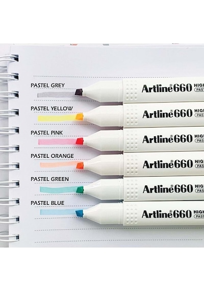 660 Pastel Seri 6'lı Fosforlu Kalem Seti-2 Beyaz