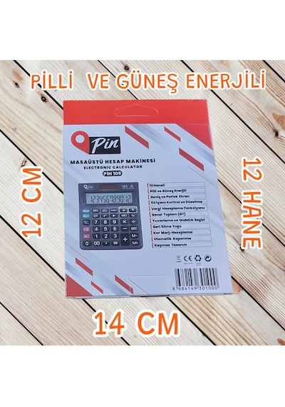 12x14 Cm 12 Haneli Pilli Ve Güneş Enerjili Hesap Makinesi Tax Mevcut Masaüstü Hesap Makinası Çok Renkli